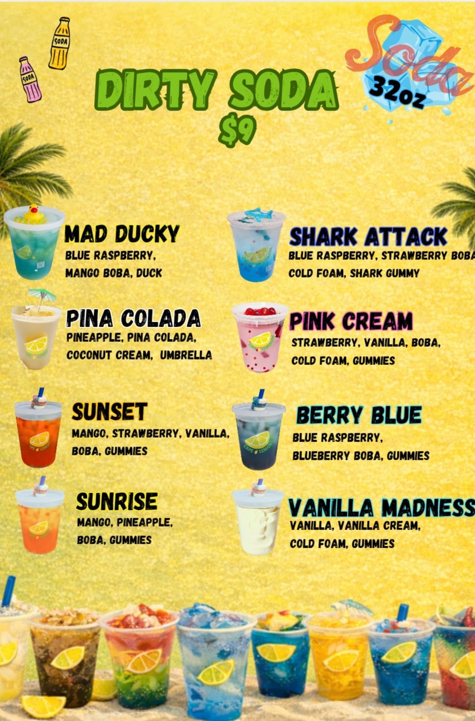 Dirty Soda Menu