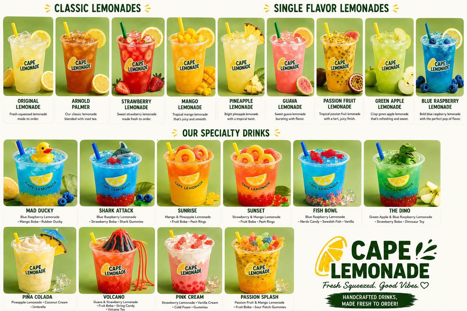 Lemonade Menu